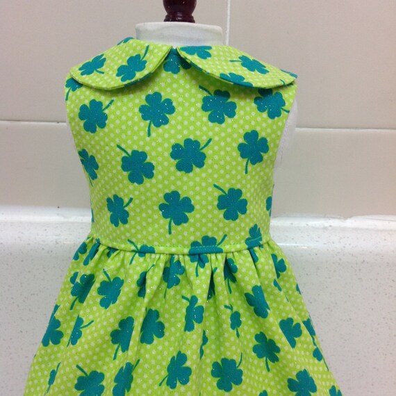 St. Patrick's  Day Dress American Made for 18 Inch and 14 inch Dolls