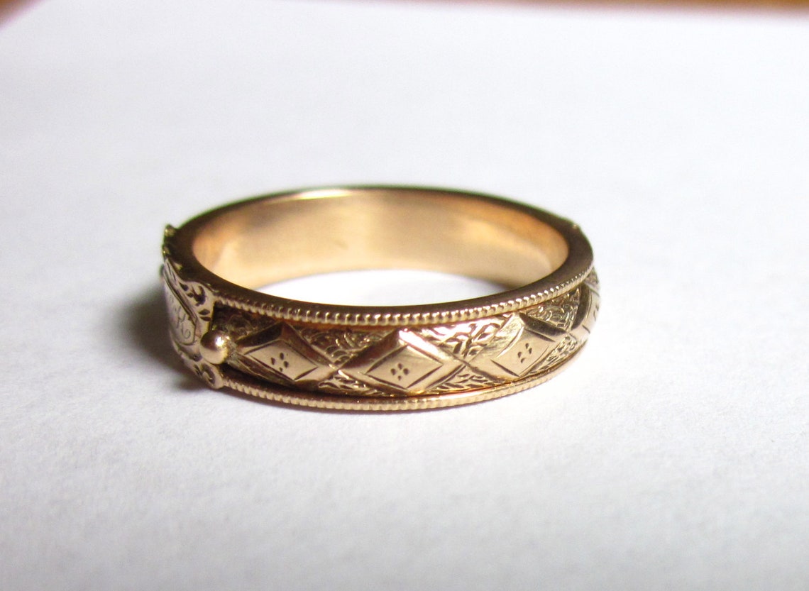 Antique CIVIL WAR Era Mourning RIng with Secret Hidden Hair Etsy