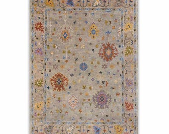 Alfombra Oushak de 9 x 12 pulgadas, color marfil, estilo moderno, para sala de estar, dormitorio, oficina, alfombras orientales, 5 x 8, 6 x 9, 8 x 10, 9 x 12, 10 x 14, 12 x 15.