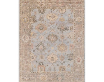 Alfombra turca Oushak de lana gris anudada a mano de 8x10 - para dormitorio, sala de estar, oficina, alfombras orientales, tamaños 5x8, 6x9, 9x12, 10x14, 12x15,