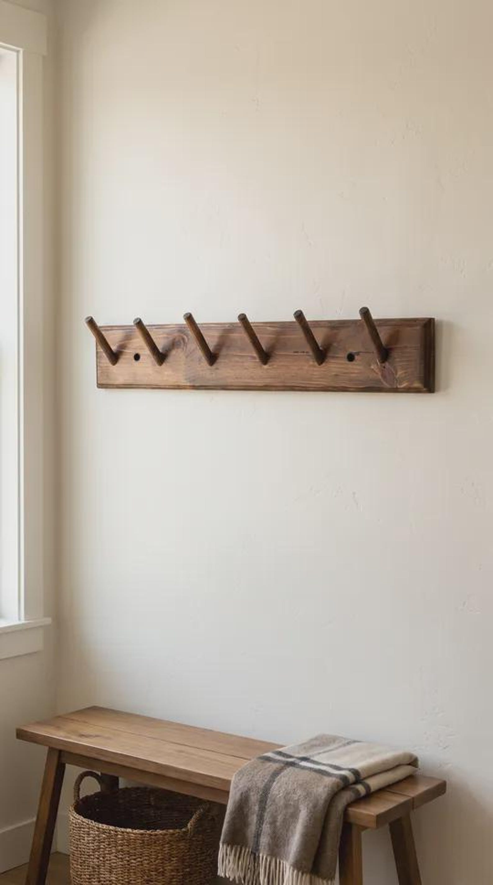 Handmade Wooden 6 Hook Hat, Coat or Towel Rack - Etsy