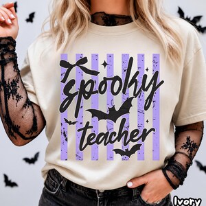 Halloween Spooky Teacher Shirt,Elementary Teachers Tee,Bat Shirt,Educator Gifts,Spirit Week T-shirt,Fall Graphic Tee,October  Women Outfitt