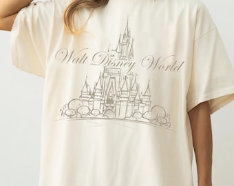 Retro Walt Disneyworld Comfort Colors Shirt, Minimal Disney Castle Shirt,Walt Disney World Graphic Tee,Magic Kingdom Shirt,Disney Trip 2026.