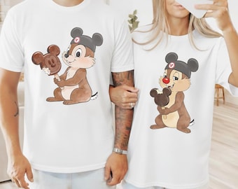 Disney Chip N Dale Mickey Ears Snack Couple T-Shirt, Disney Eddy Mickey Ice Cream Tee, Disney Mickey Head Tee, Disney Family Shirt,WDW Shirt