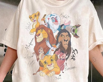 Disney The Lion King Characters Signatures Shirt, Animal Kingdom Safari Mode Hakuna Matata Quotes Tee, Let's Get Wild, WDW Family Trip Tee.