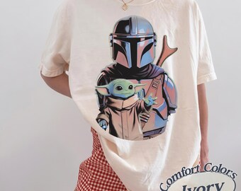 Mandalorian Grogu Shirt, Bab Yoda T-Shirt, Star Wars This Is The Way Tee, Disneyland Family Trip, 90s Style Star Wars, Disney World Gift.