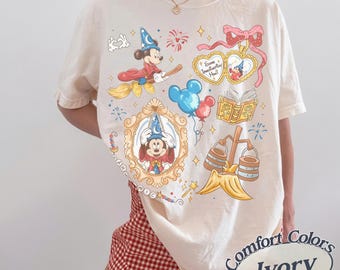 Comfort Colors Sorcerer Mickey Shirt,Mickey Coquette Shirt,Mickey Fantasmic Shirt,Disneyland Trip Shirt,Disney Parks Trip Tee,Gift for her.