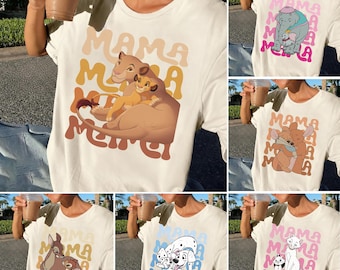 Customize Disney Mom Characters Comfort Shirt, Best Mama Ever Tee, Mother's Day Gift, Mom Daughter Family Matching Shirt, Mama Family Trip.