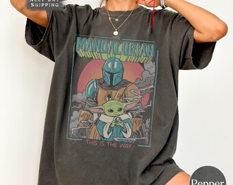 Vintage Star Wars This Is The Way Comfort Colors Shirt, The Mandalorian Sweatshirt , Baby Yoda Shirt, Grogu Star Wars Unisex Tshirt, WDW Tee