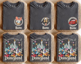 Comfort Colors Personalized Disneyland Mickey And Friends Shirt, Custom Name Disney Family Shirt, Magic Kingdom shirt, Family Vacation tee