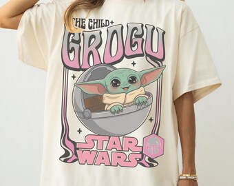 Vintage Disney Star Wars Grogu Shirt, Disney Baby Yoda Tee, Sci-Fi Graphic Tee, Mandalorian Gift Shirt, Star Wars Shirt, Disney World Shirt.