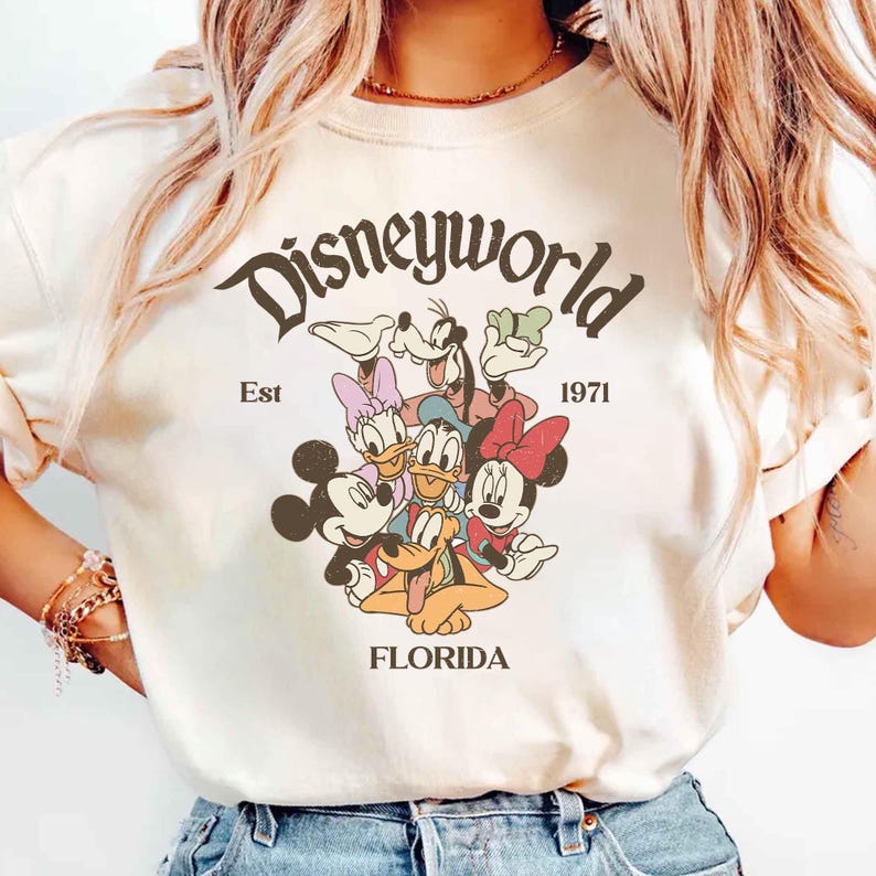 Retro Disneyworld Florida Comfort Color Shirt, Disneyworld Est 1971 Shirt, Mickey And Friends Shirt, Disney Vacation Tee, Walt Disney World. image 1