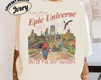 Camiseta Retro Epic Universe Comfort Color, camiseta Family Universe Park Trip 2026, camiseta Orlando Park Epic Universe, camiseta Disneyworld, camiseta Disney Trip.