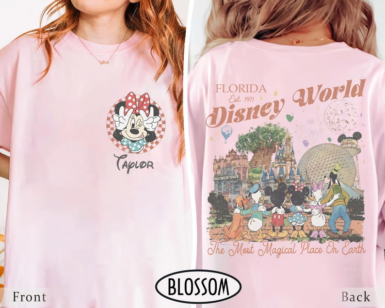 Custom Disneyworld Mickey And Friends Shirts, Custom Name Disney Family Shirts, Magic Kingdom shirt, Disney trip shirt, Family Vacation tee. afbeelding 5