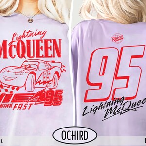 Camiseta retro de Rayo McQueen con dos caras y colores cómodos, camiseta de Cars de Disney, camiseta de Cars de Disney Pixar, camiseta de Cars Family Vacation 2026, camiseta de WDW imagen 5