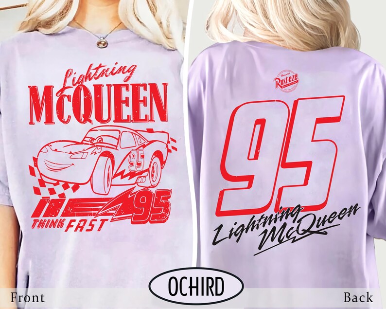 Camiseta retro de Rayo McQueen con dos caras y colores cómodos, camiseta de Cars de Disney, camiseta de Cars de Disney Pixar, camiseta de Cars Family Vacation 2026, camiseta de WDW imagen 5