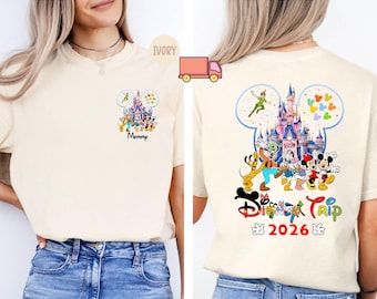 Custom Disney Shirt, Disney Trip 2026 Shirt, Disneyworld Shirts Disney Tees, Disney Family Shirt, Disneyland Characters Shirt, Gift for her.