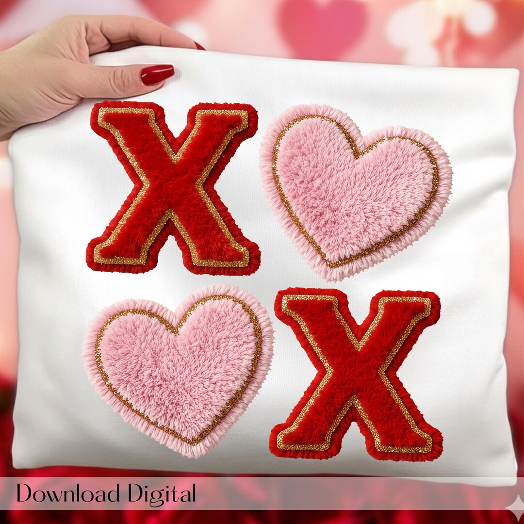 Xoxo Faux Yarn Valentine's Day PNG, Latch Hook Crochet Valentine PNG ...