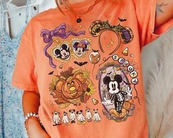 Retro Disney Mickey Halloween Coquette Shirt, Disney Halloween Trip Shirt, Mickey and Friends Halloween, Disney Spooky Halloween Shirt, WDW.