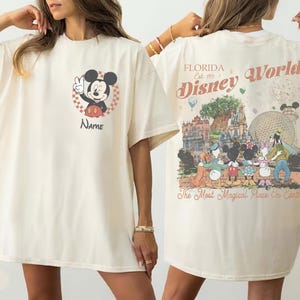 Custom Disneyworld Mickey And Friends Shirts, Custom Name Disney Family Shirts, Magic Kingdom shirt, Disney trip shirt, Family Vacation tee. afbeelding 3