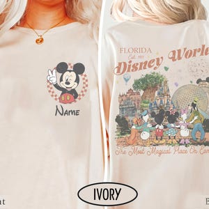 Custom Disneyworld Mickey And Friends Shirts, Custom Name Disney Family Shirts, Magic Kingdom shirt, Disney trip shirt, Family Vacation tee. afbeelding 6