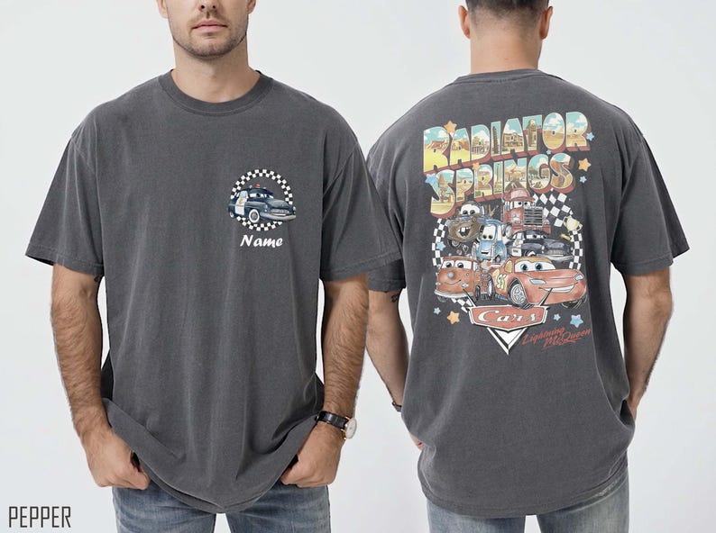 Custom Name Disney Cars Shirt, Pixar Lightning McQueen Tee, Tow Mater, Doc Hudson, Radiator Springs Shirt, Disney Family Trip Tee, WDW Shirt image 6