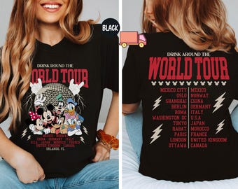 Epcot World Tour Shirt, Drink Around The World Shirt, Disney Group Trip Shirt, Epcot Disney World Shirt, Mickey And Friend Tee, Disney shirt