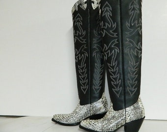 Miguel Custom Boots By Cowboybootsusa On Etsy - over the knee high cowboy boots with sharp toe and 2 5 inch high heels woman size 9