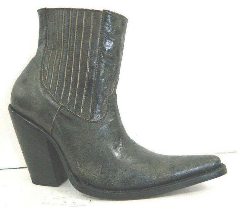 distressed short boots