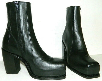 square toe platform boots