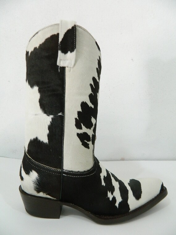 cow fur cowboy boots