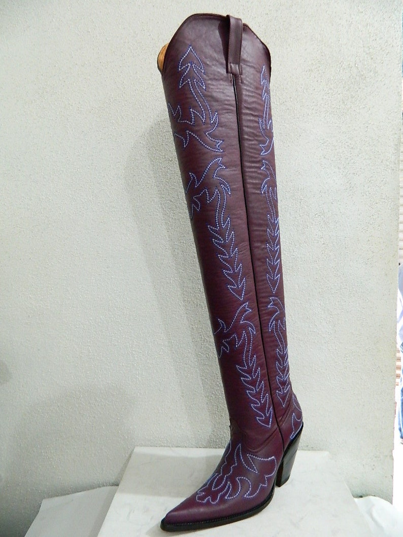 Crotch High Cowboy Boots 37 Tall Shaft Men High Heels up Etsy Ireland