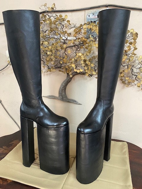 12 inch heel platform boots