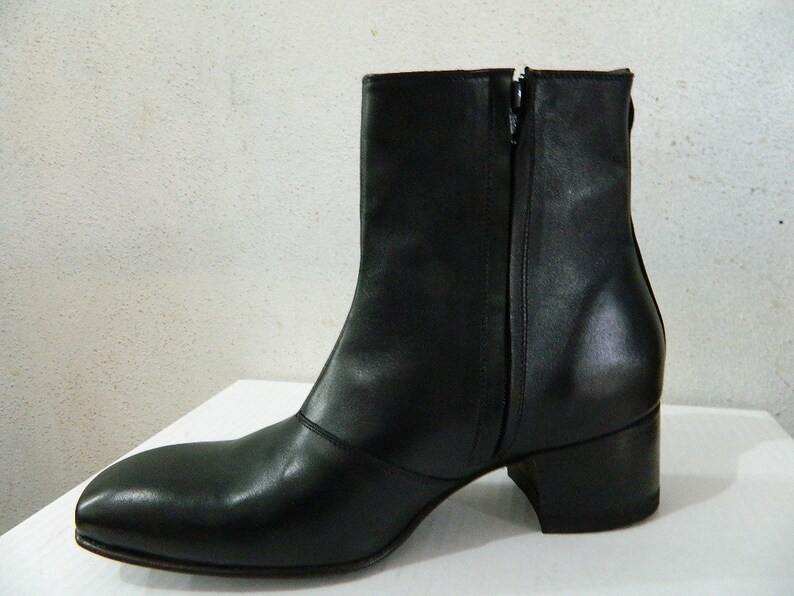MEN Made to Order Mens Dress Ankle Boots 2.5 Inch Heels Black - Etsy