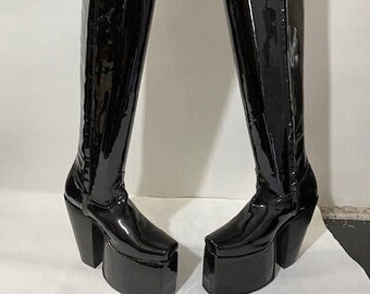 tall platform black boots