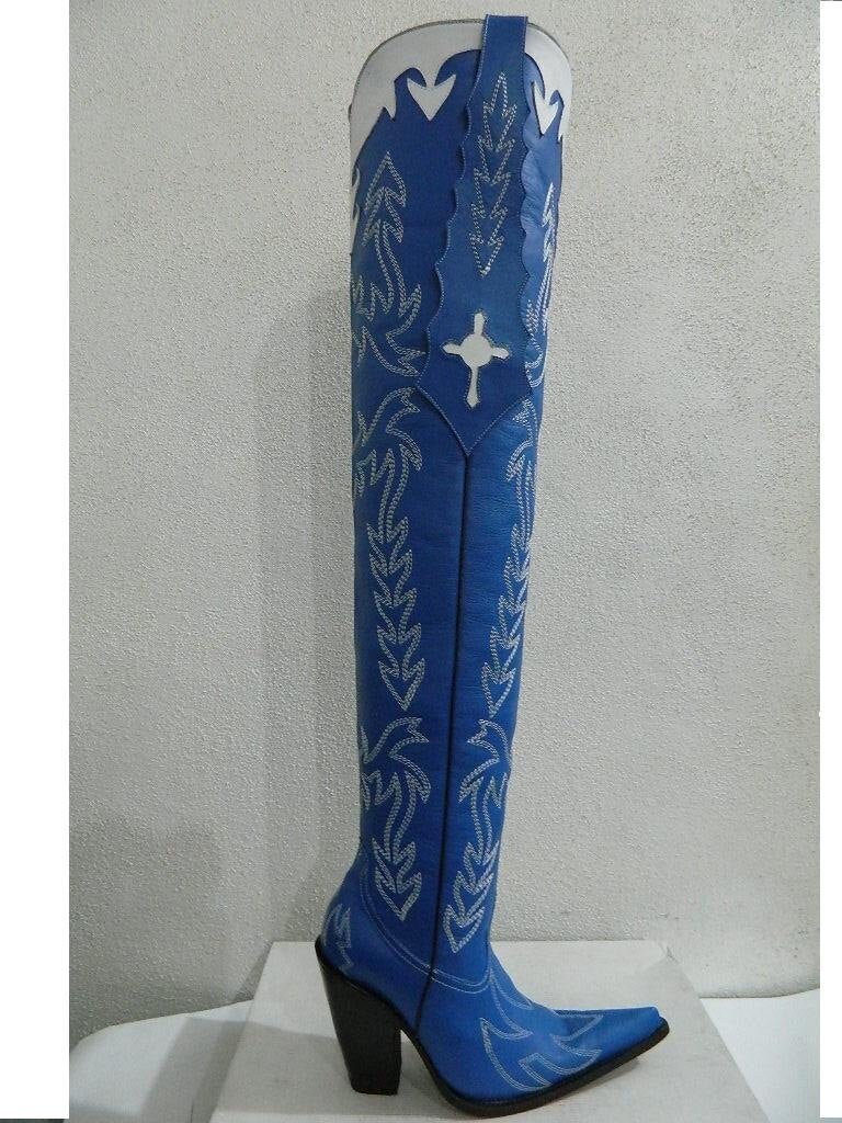 High Cowboy Boots 37 Tall Shaft Men 
