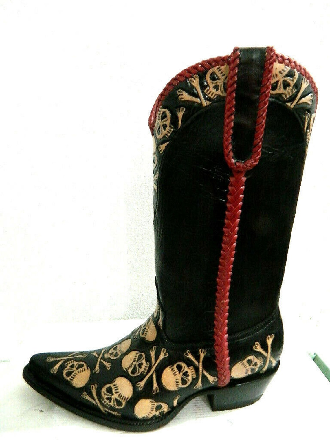 Skulls and star Cowboy boots hand tooled cowboy boots made to Etsy