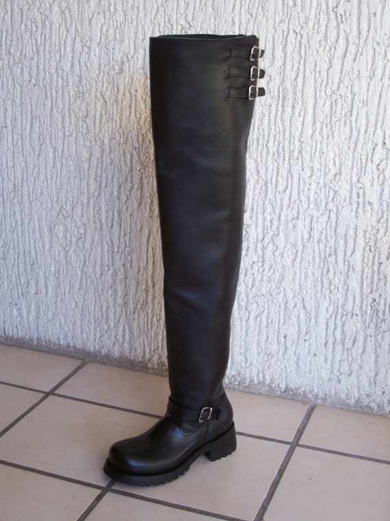 Men Made To Order Thigh High Custom Engineer Boots 32 Inches Etsy