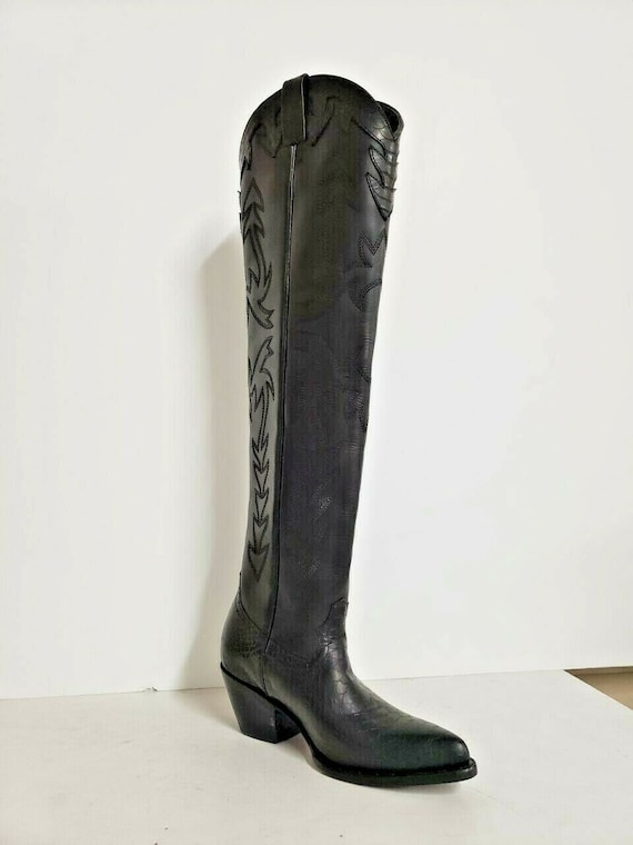 the knee high cowboy boots 