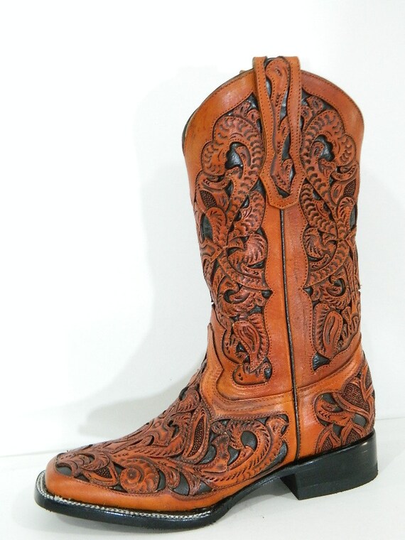 tooled cowgirl boots