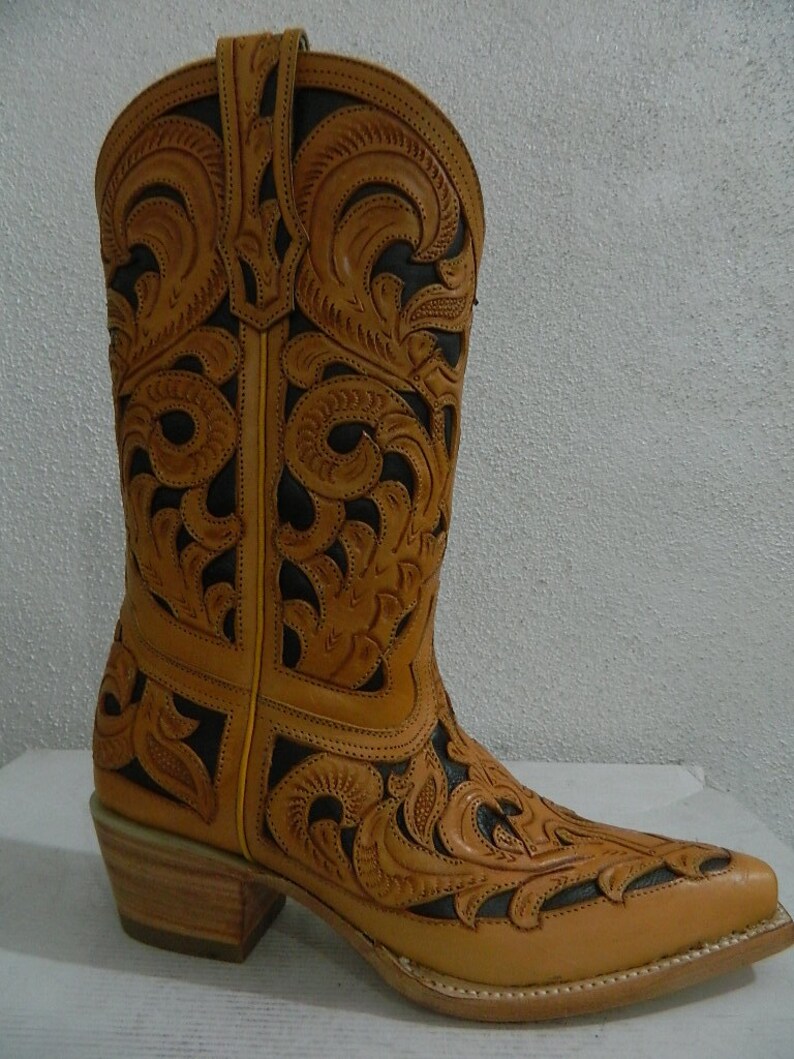 Hand tooled cowboy boot made to order any style from gallery | Etsy