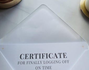 Funny Office Award | Work-Life Balance Certificate (A5 PDF)