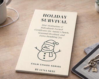 Holiday Survival | Calm Chaos Mini Book | Funny Holiday Stress Relief | Mini Meditations & Survival Certificates | Gift for the Holidays