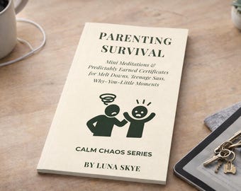 Parenting Survival | Calm Chaos Mini Book | Gentle Stress Relief for Parents | Mini Meditations & Parenting Certificates