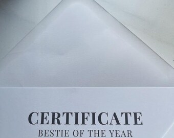 Bestie of the Year (Despite Everything) | Funny Best Friend Printable | A5 Certificate | Friendship Gift | Instant Download