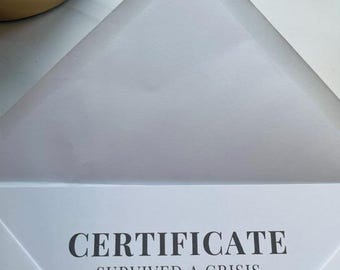 Survived a Crisis Without Texting My Ex Certificate | A5 Printable Award | Self-Love Gift | Instant Download