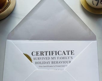 Holiday Survival Certificate Bundle – Funny Printable Gift, 4 Digital Certificates