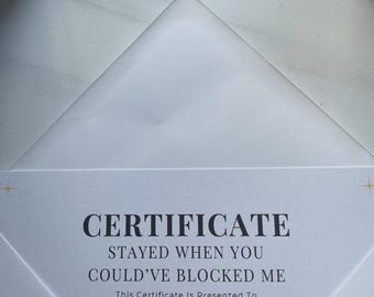 Funny Friendship Certificate | Bestie Gift, Calm Chaos (A5 PDF)