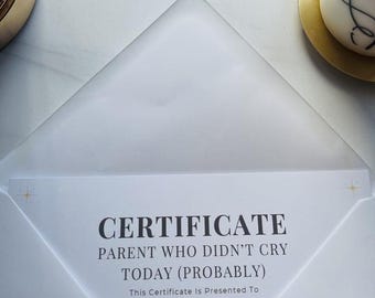 Funny Parenting Certificate | Mom & Dad Award (A5 PDF)