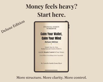 Financial Anxiety Workbook (Deluxe Edition) PDF, Budgeting Workbook for Adults, Money Stress Relief Planner, Printable Budget Tracker